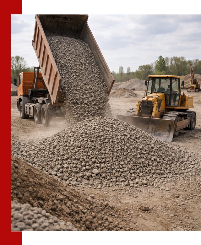 Доставка гравийного щебня фракции 40-70 в Лянторе