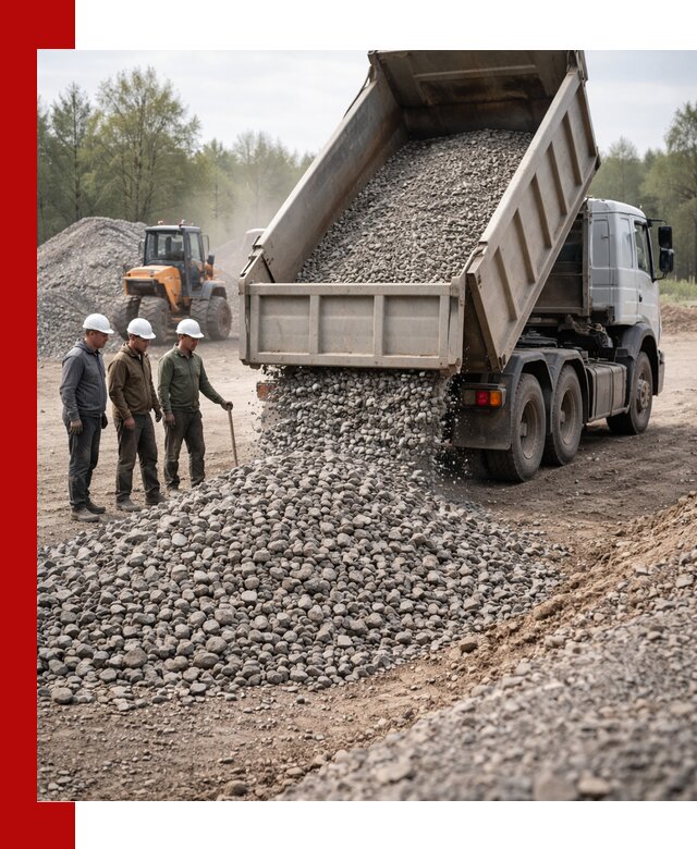 Доставка гравийного щебня фракции 70-120 в Лянторе