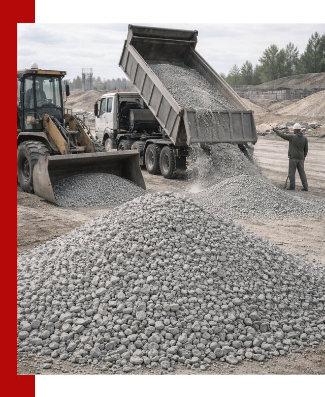 Доставка известнякового щебня фр. 5–20 в Лянторе