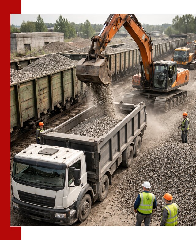 Железнодорожный щебень фракция 25–60 для поставок в Лянторе