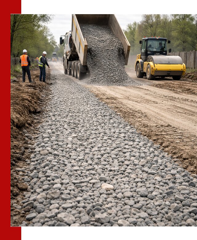 Доставка щебня для отсыпки дорог в Лянторе высокого качества