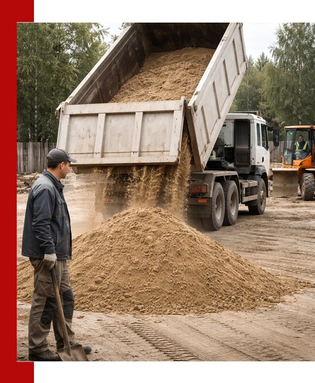 Доставка и продажа песка с разгрузкой в Лянторе