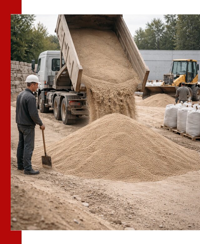 Кварцевый песок фракция 0–3 мм с доставкой в Лянторе