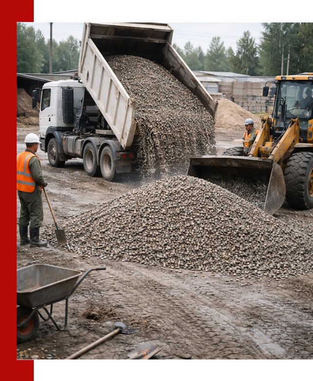 Мытый гравий с доставкой в Лянторе от карьера до участка