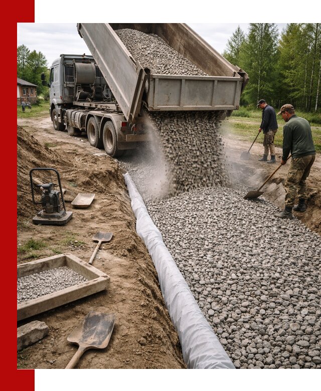 Гравий для дренажа с доставкой в Лянторе качественный и недорогой