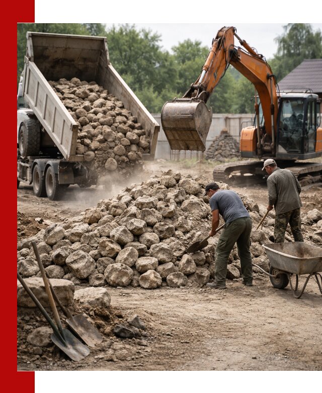 Доставка и разгрузка бутового камня в Лянторе