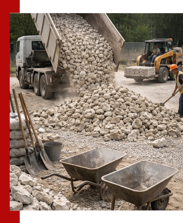 Доставка и продажа бутового известнякового камня в Лянторе