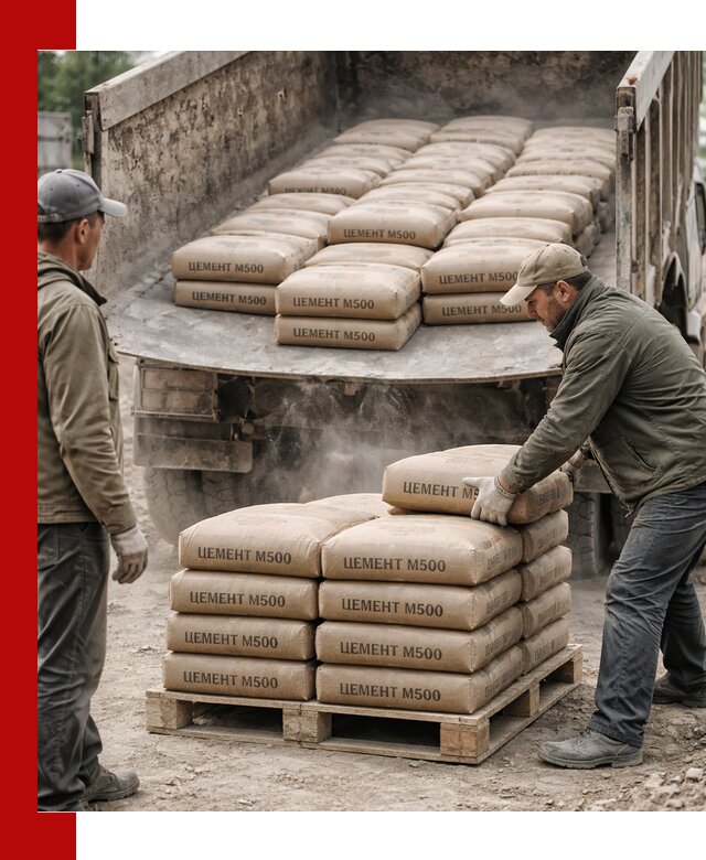 Цемент М500 с доставкой самосвалом в Лянторе