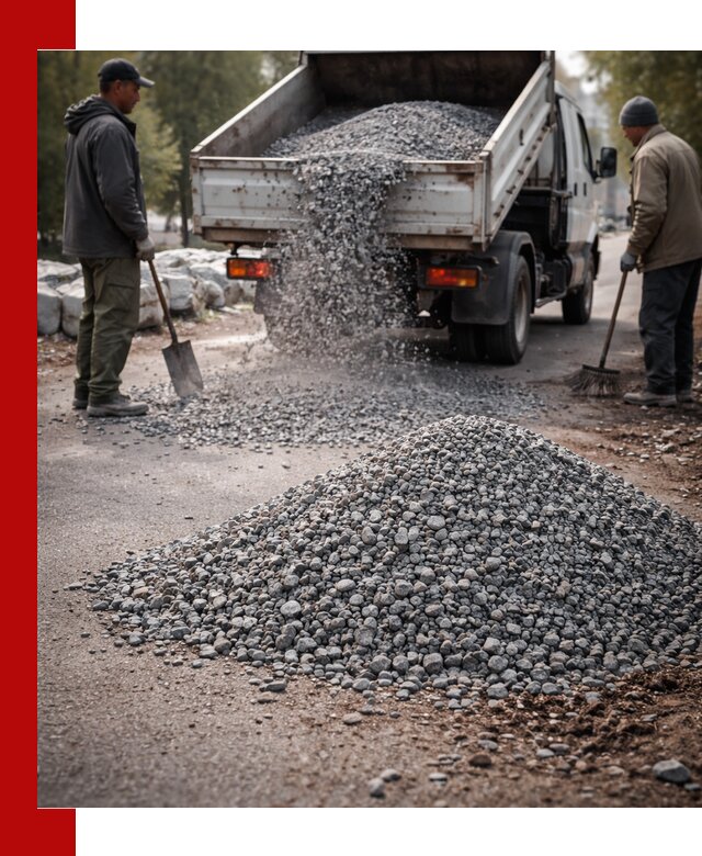 Гранитная крошка для посыпки дорог и тротуаров в Лянторе