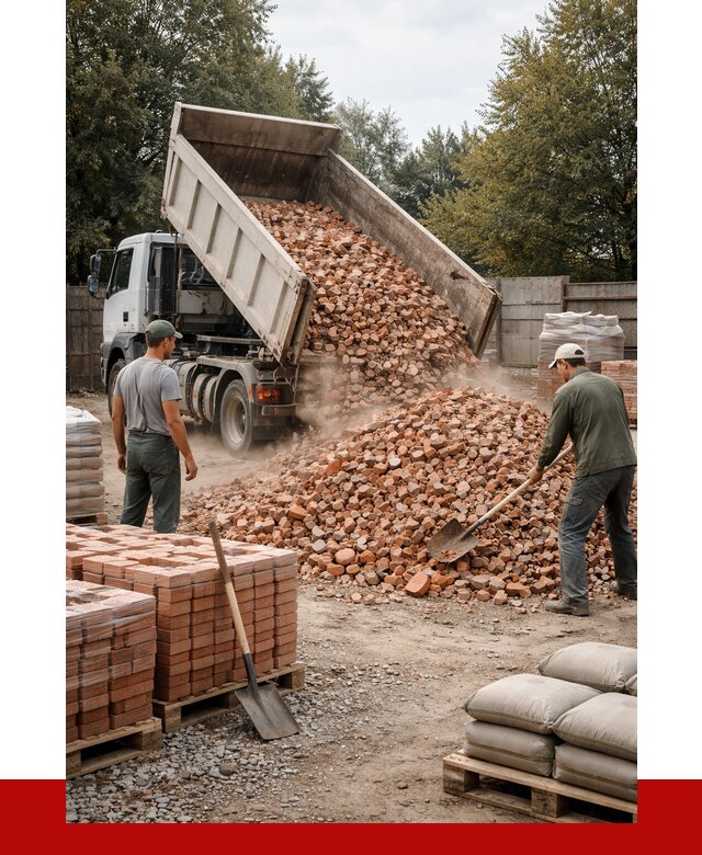 Бой кирпича в Лянторе с доставкой от 4300 руб/куб | ПРОНЕРУДЛнт