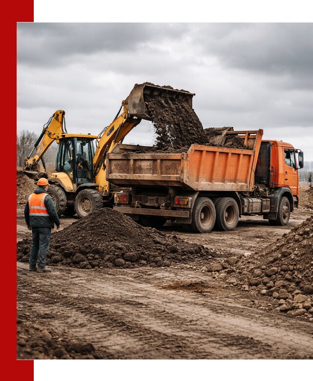 Вывоз грунта и строительного мусора в Лянторе грузовыми самосвалами