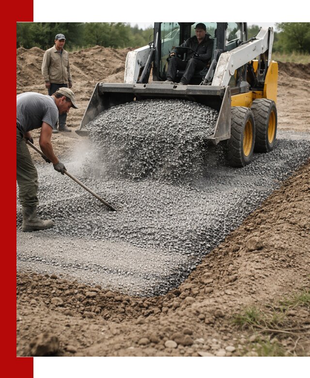 Устройство щебеночной подушки в Лянторе для дорог и фундаментов